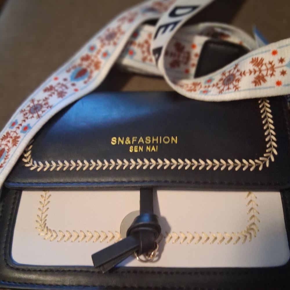 Black and White Crossbody Bag